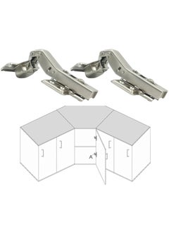 Buy Danco Pack Of 2 Special Corner Steel Conceled Hinges For Cupboard Cabinet Wardrobe Doors Made In Italy 379910 in UAE