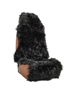 Buy Sheepskin Fur Car Seat Cover Universal Size Long Wool Car Seat Cushion Black in Saudi Arabia