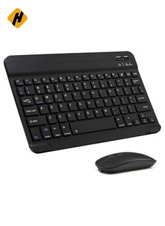 Buy Ultra-Slim Bluetooth Keyboard and Mouse Combo Rechargeable Portable Wireless Keyboard Mouse Set for Apple iPad iPhone iOS 13 and Above Samsung Tablet Phone Smartphone Android Windows in UAE