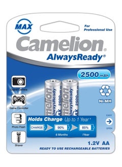 اشتري Camelion Rechargeable AA battery 2500mAh 2 Pc في الامارات