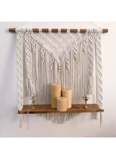 Buy Wooden Wall Shelf, Macrame Shelf, Living Room Decor, Stand Bookshelf. in Egypt