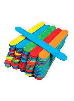 اشتري 50-Piece Colored Wooden Popsicle Craft Sticks For Ice Cream, Waxing, Resin Stirring, Kids Art Supplies في الامارات