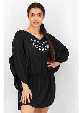 اشتري Women V-neck Batwing Sleeve Beachwear Top. Black في السعودية