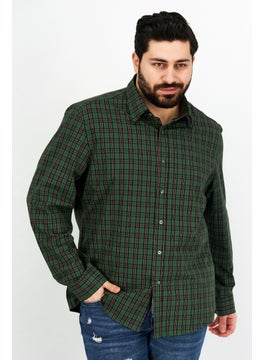 اشتري Men Slim Fit Long Sleeve Stripe Casual Shirt, Green Combo في السعودية