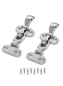 اشتري Boat Anti-Rattle Latch, 2pcs 316 Stainless Steel Universal Lockable Hold down Clamp Latch, Solid Construction, Marine Grade Hatch Hardware Fasteners with Screws في الامارات