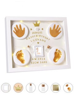 اشتري Newborn Baby Footprint Kit and Handprint Kit, Keepsake Decoration Gifts Personalized Non-Toxic DIY Infants Clay Souvenir Ornament Kit for Boys and Girls في السعودية