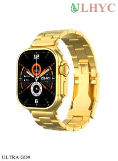 اشتري ساعة Ultra Watch S9 الذكية مقاس 49 ملم بهيكل فولاذي مع سوار رياضي ذهبي وحزام من السيليكون في السعودية