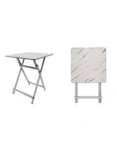 Buy Portable folding table, marble wood, 60 x 60 cm in Saudi Arabia