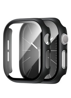 Buy [2 Pack] Case for Apple Watch Series 10/X 46mm Screen Protector, Hard PC Case with Tempered Glass Screen Protector Bubble-Free Cover Slim HD Ultra-Thin Bumper For Apple Watch 10/X 46mm (Black) in Saudi Arabia