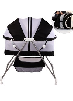 Buy Two In One Baby Bassinet Foldable Newborn Bed Lightweight Bouncing Cradle in UAE