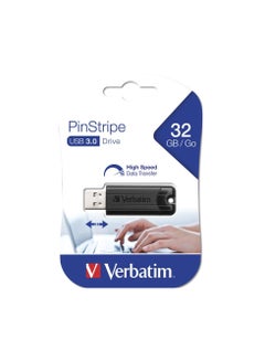 Buy VERBATIM 32GB PINSTRIPE FLASH DRIVE BLACK in UAE
