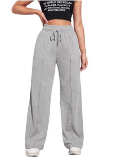 Buy Sport Sweatpants Wide Leg With Line – High Waist - Side Pockets in Egypt