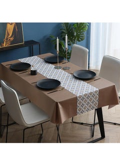 Buy Waterproof, oil resistant, and washable PVC table mat, hotel tablecloth, coffee table cloth, wear-resistant dining tablecloth in UAE