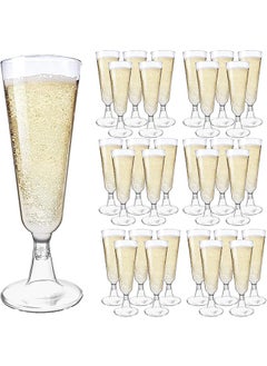 Buy Multi-Use Plastic Champagne Flutes, Clear Plastic Toasting Glasses for Mimosa, Cocktails,  Wedding BBQ Anniversary Birthday Garden Parties - 150ml - Reusable in UAE