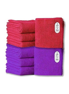 Buy Microfiber cleaning cloths 8 Pieces Multi Purpose Reusable Absorbent Durable Cleaning Rag Pack in UAE