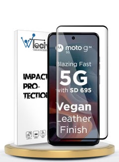Buy Premium E2E Full Glue Full Cover Tempered Glass Screen Protector For Motorola Moto G34 5G 2023 Clear/Black in UAE