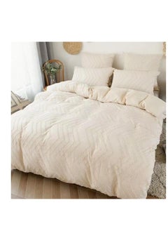 Buy Comforter set Pattern Tufted Soft & Breathable Microfiber king size 6pcs, Embroidered Textured Bedding Set in UAE