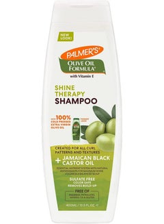 Buy Olive Oil Shine Therapy Shampoo-With Vitamin E,Castor Oil-Nourishes Scalp-Strong & Moisturized Hair-Leaves Hair Soft,Smooth & Shiny-No Frizz-Anti-Dandruff-Sulphate Free-Color Safe-400ML in UAE