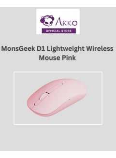 Buy Monsgeek D1 Pink Wireless Mouse Office Mouse Light Tone Mouse Ergonomics Portable mouse Laptop mouse Pink color Using 2.4Ghz wireless in UAE