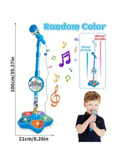 Buy Kids Microphone Toy with Stand, Enhanced Connectivity for MP3, Mobile Phone, Karaoke Machine for Kids,Birthday Gift for Girls and Boys | Toy for Kids Ages 4, 5, 6, 7, 8+ Years Old (Blue) in Saudi Arabia