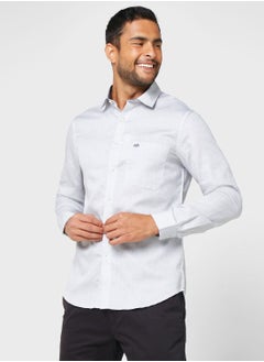 Buy Classic Self Design Pure Cotton Slim Fit Formal Shirt in UAE