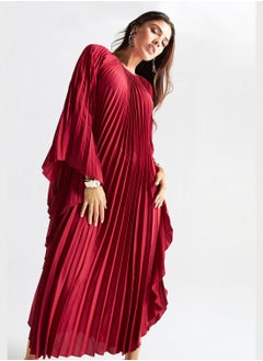 Buy Pleated Flared Sleeve Dress in UAE