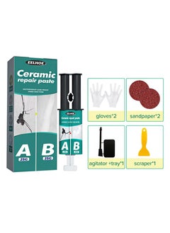 Buy Ceramic repair paste, waterproof leak proof hard and firm, drywall repair paste set, marble Ab glue set (white) in Saudi Arabia