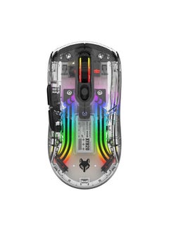 Buy XYH20 Wireless Three-mode gaming mouse full body transparent design RGB lighting -Black in UAE