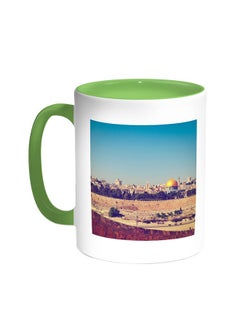 Buy State Of Palestine - Alquds Printed Coffee Mug Green/White 11ounce in UAE