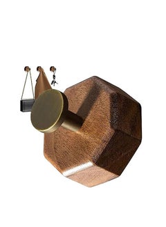 Buy Decorative Wooden Wall Adhesive Hook Heavy Duty and Small Black Walnut Coat Hook Wall Mounted with Straps for Hanging Clothes, Wallets, Keys, Hats in Saudi Arabia