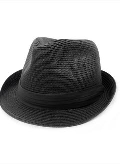 اشتري Fedora Panama Hats for Large Heads,Straw Trilby Sun Hat,Summer Beach Cuban Hat for Vacation في الامارات