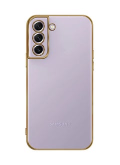 Buy Samsung Galaxy S22 Plus Classic Series Clear Case with Electroplating Frame 6D Plating Camera Lens Protection Design Gold in UAE