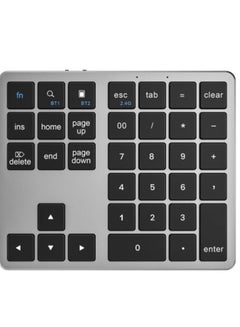 Buy Portable Aluminum Alloy Computer Laptop Keyboard 35-Keys Tablet Accessories Bluetooth Keypad Long Battery Life Dual Connection Mode (Black Gray) in UAE