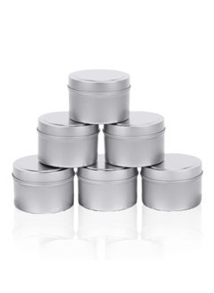 Buy Candle Tins, 5 Piece, Metal Candle Containers for Making Candles, Arts & Crafts, Dry Storage, Party Favors and More - Round Tin with Slip-On Lids (70g/Piece, 118ML, Silver) in UAE