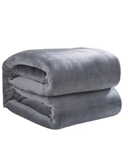 Buy Fleece Blanket, Super Soft Bed Blanket Plush Cozy Fuzzy Lightweight Flannel Blankets for Bed, Sofa, Couch, Travel, Camping (Grey, 150x200CM) in Saudi Arabia