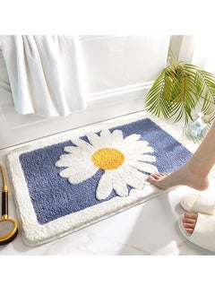 Buy Soft - Plush Floral Design Bathroom Rug Non-slip Bathroom Mat Super Absorbent Doormat for Bedroom, Entrance Mats Anti-Slip Door Mat (50x80cm) in UAE