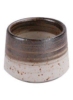 اشتري Handmade Stoneware Mug White/Brown 150ml في الامارات