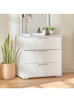 Buy Frankfurt 3-Drawer Young Dresser | Dressing Table | Vanity Table | Makeup Table Without Mirror White 39x80x80 cm in UAE