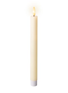 Buy Kaemingk Led Wick Dinner Candle Wax Flat Top Steadyindoor Cream Warm White 24.5Cm, 1 Piece in UAE