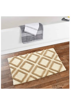 Buy Shemtron Geometric Pattern Cotton Bath Mat in UAE