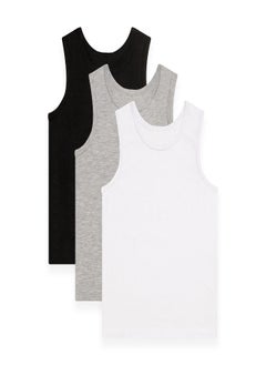 Buy Greentreat Pack Of 3 Bamboo Boys Vests in UAE