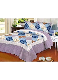 Buy Soft Bed Comforter Set Summer Quilt Lightweight Microfiber Bedspread Floral Pattern Coverlet for All Seasons Twin Quilt Set Single Bedding 4pcs in Saudi Arabia