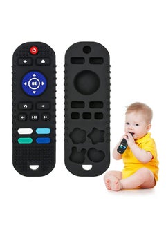 اشتري Silicone Baby Teething Toys,BPA Free TV Remote Control Shape Teething Toys for Babies 6-12 Months Baby Chew Toys for Toddlers,Baby Teethers Relief Soothe Babies Gums(Black) في الامارات