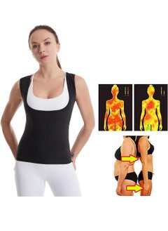 Buy Women Sauna Tank Top for Weight Loss Waist Trainer Body Shaper Sweat Top Slimming Workout Sauna Vest in UAE