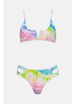 اشتري Women Lightly Padded Tie Dye Bikini Set, Purple Combo في السعودية