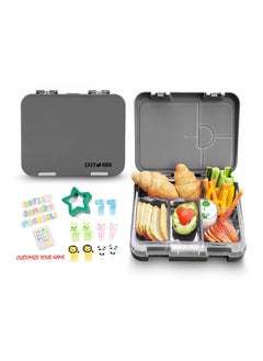 Buy 6 And 4 Convertible Bento Lunch Box With Sandwich Cutter Set - Grey in UAE