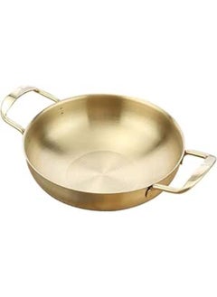 اشتري Pretyzoom Stainless Steel Pan Skillet Carbon Frying Pans Wok With Lid Non Sticking Searing- Mini Chefs Classic Stainless Steel Everyday Pan Cookware- Inner Diameter 20Cm-Gold في مصر