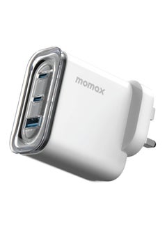 Buy Momax 1-Charge Flow GaN Wall Charger 3 Ports 80W - White in Saudi Arabia