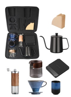 Buy Travel V60 Drip Coffee Set All in 1 Portable Carry Bag, 7-Piece Completed Pour Over Coffee Maker Set, Hand Brew Coffee Accessoris Tools Kit in UAE