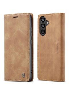 Buy CaseMe Samsung Galaxy A34 Case Wallet, for Samsung Galaxy A34 Wallet Case Book Folding Flip Folio Case with Magnetic Kickstand Card Slots Protective Cover - Brown in Egypt